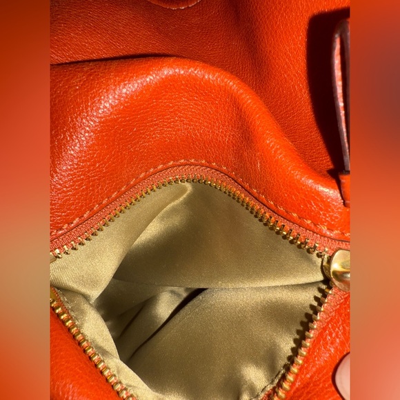 Coach Madison Isabelle Leather Hobo Shoulder Bag in Orange F17275 - Picture 13 of 16